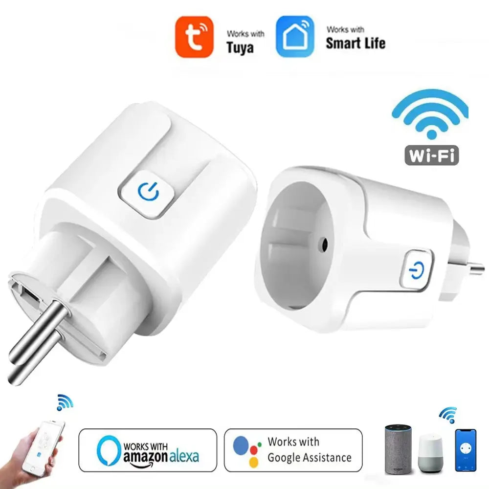 Tuya WIFI Smart Socket EU 16A/20A Wifi/Zigbee Smart Plug With Power Monitoring Smart HomeVoice Control Support Google Home Alexa