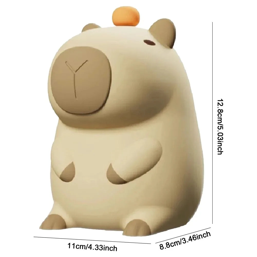 GGbingo Rechargeable Cute Capybara Night Light Novelty Dimmable Nursery Nightlight Touch Lamp Silicone Pat Lamp for Kids Room