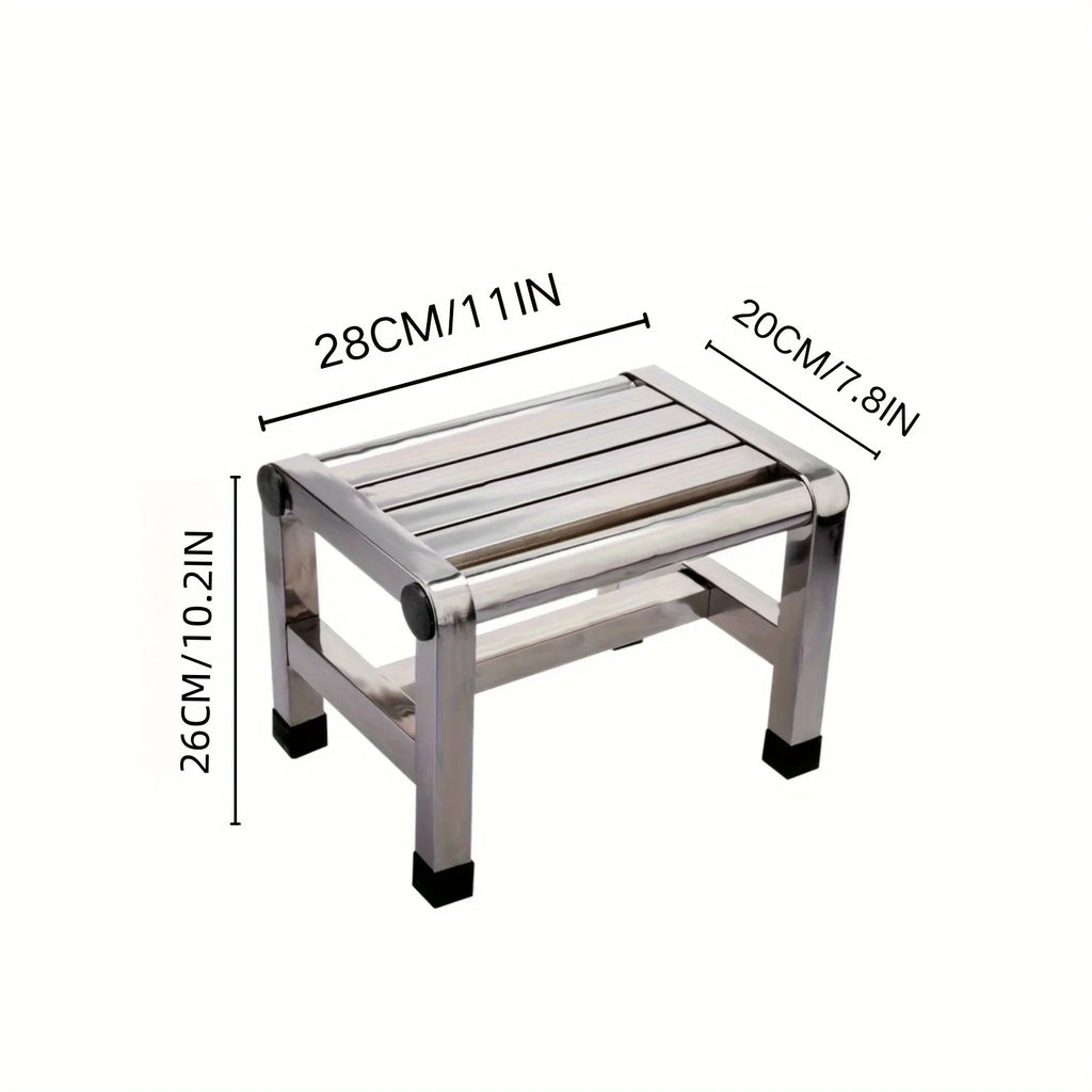 Multi Functional Stainless Steel Stool - Durable Thick & Sturdy Stool, Ideal for Living Room, Bathroom, Kitchen, Corridors