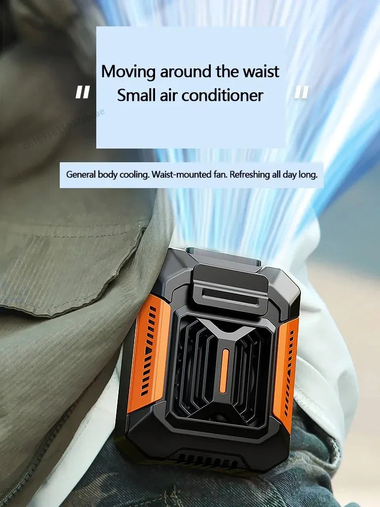 HOMFISH Personal Belt Clip Fan Portable Power Bank Flashlight Wearable Fan Hanging Neck Fan for Outdoor Works Hiking Camping