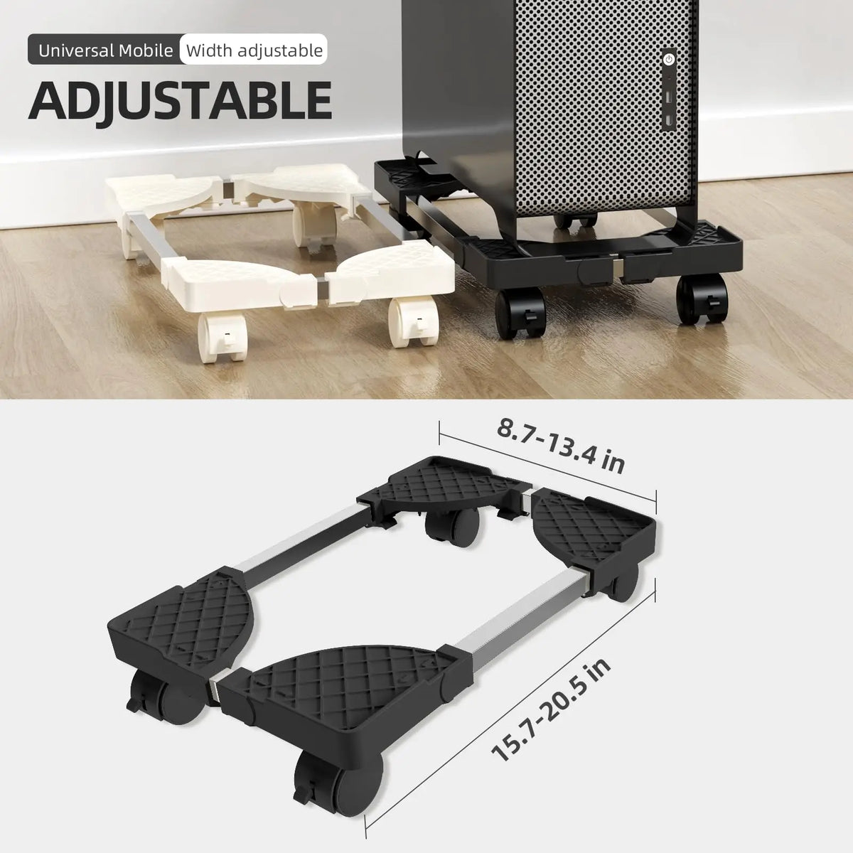 Computer Stand for Desktop Tower Fits Most PC Gaming Desk Accessories Pc Floor Riser Stand Adjustable Mobile CPU Stand