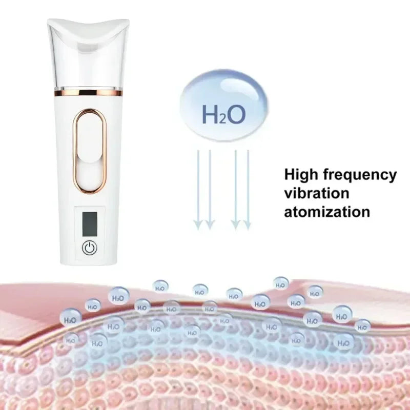 Mist Sprayer Handheld Nano Beauty Instrument Rechargeable Humidifier Nebulizer Portable Hydrating Women Beauty Water Skin Care
