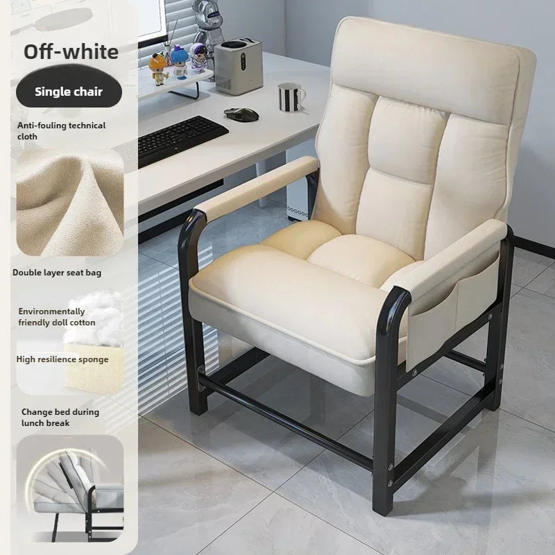 Reclining chair office lunch break folding chair computer chair can sit and lie down dual-purpose lazy sofa chair with backrest