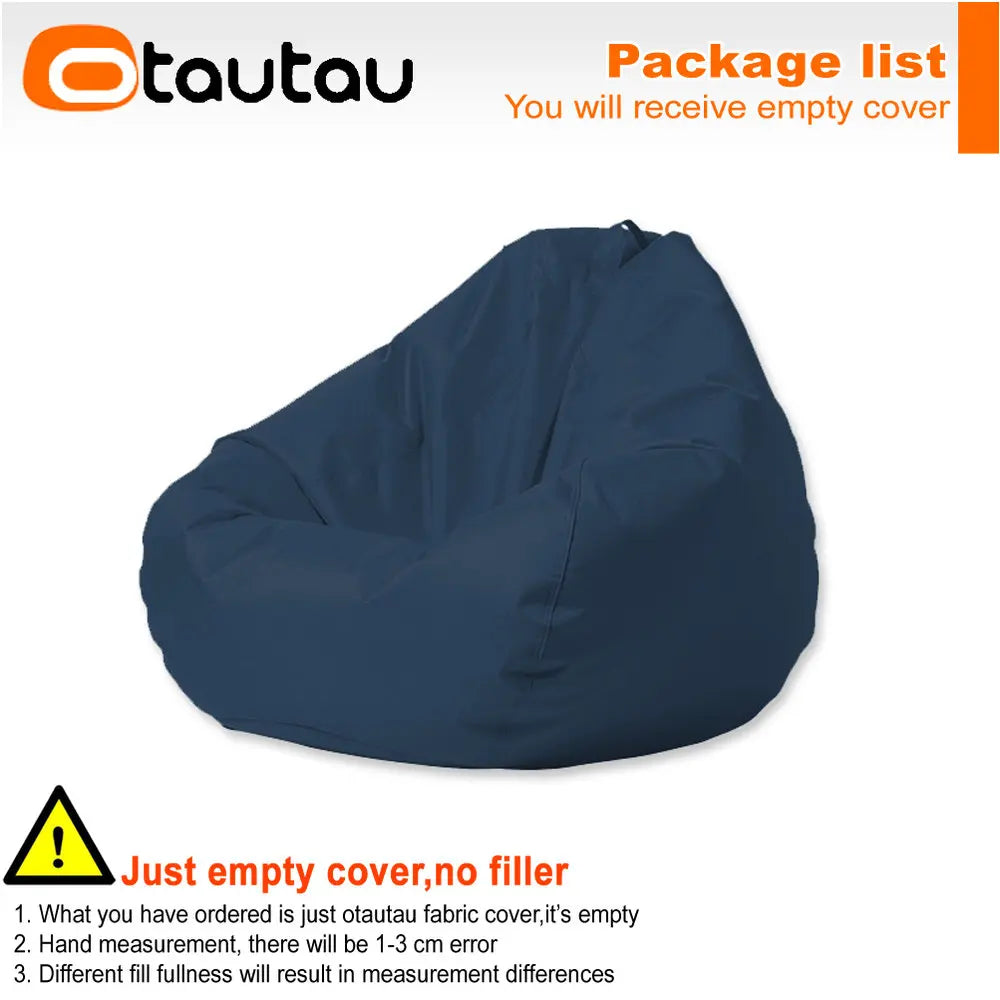 OTAUTAU Outdoor Waterproof Bean Bag Cover No Filler Garden Beach Swimming Pool Floating Beanbag Pouf Chair Oxford Kids Adults