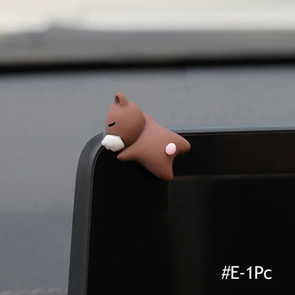 6/1pcs Cute Animal Ornament Car Center Console Display Screen Ornament Car Rearview Mirror Bike Little Turtle Cute Pendant Doll