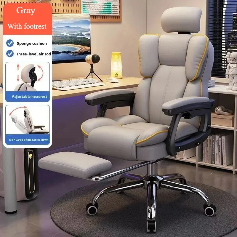 Computer Chair Reclining Comfortable Sedentary Gaming Chair Backrest Sofa Chair Desk Dormitory Live Study Swivel Chair Furniture