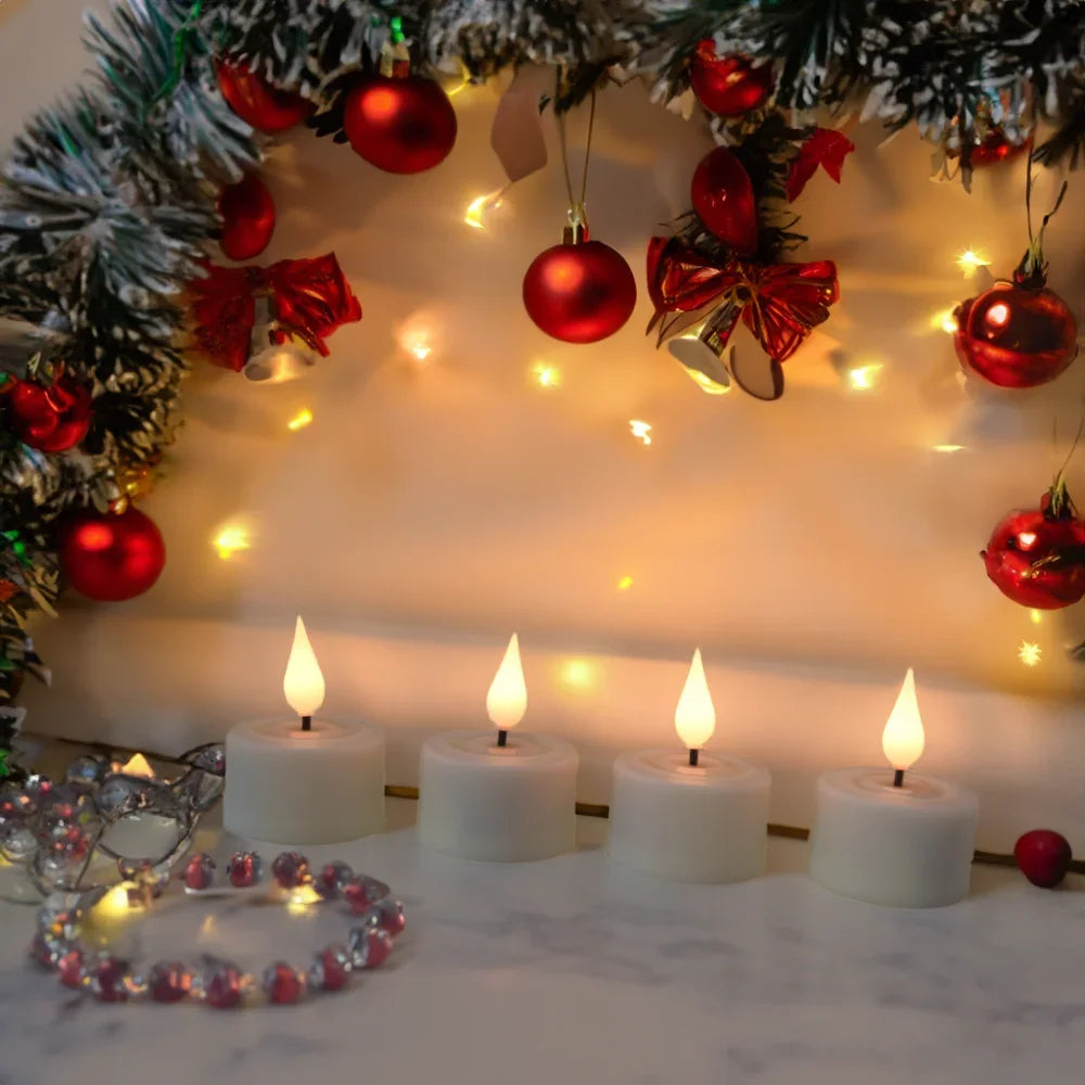 Flameless Flickering LED Candles Light Flameless Candles Rechargeable Candles for Wedding Decor Birthday Party Supplies Warm