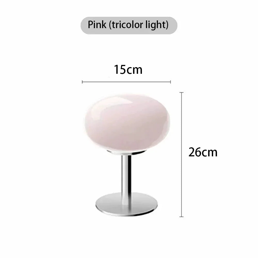 Lollipop Table Lamp Medieval Cream Glass Lamp Living Room Bedroom Study Simple Atmosphere Retro Glass Standing Lamp Home Decor