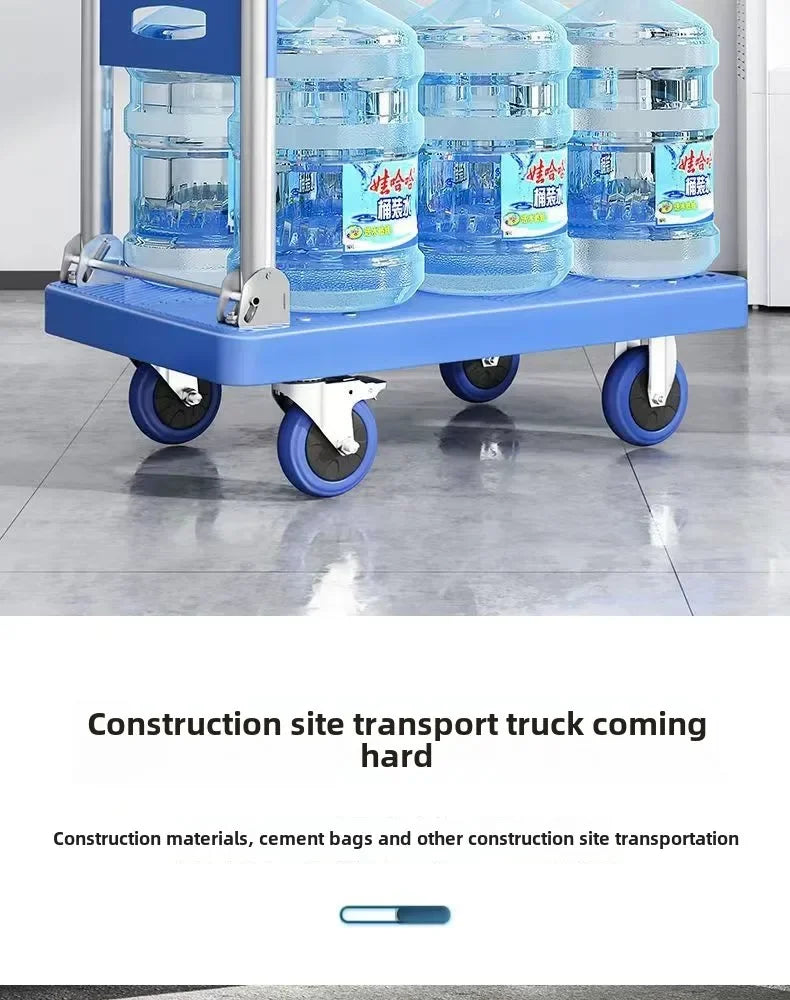 trolley pulling goods four-wheeled flatbed cart pushing goods truck folding trolley express trailer