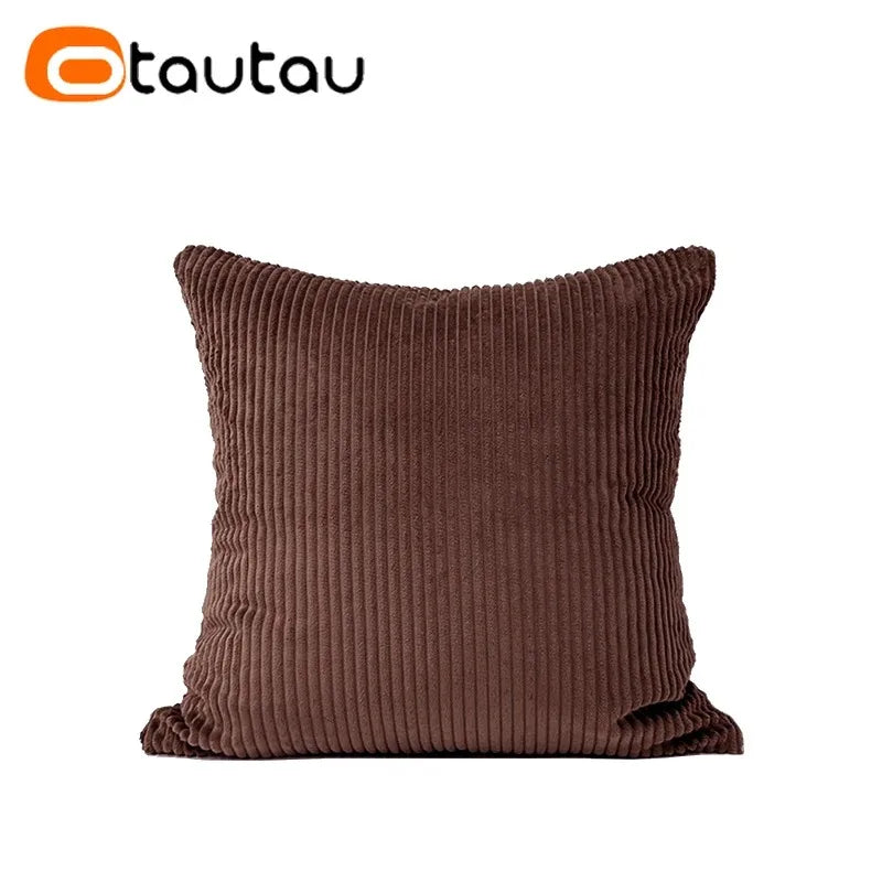 OTAUTAU Cotton Corduroy Cushion Cover Without Insert Throw Pillowcase 30x50/40x40/45x45/50x50/55x50/60x60cm KD024