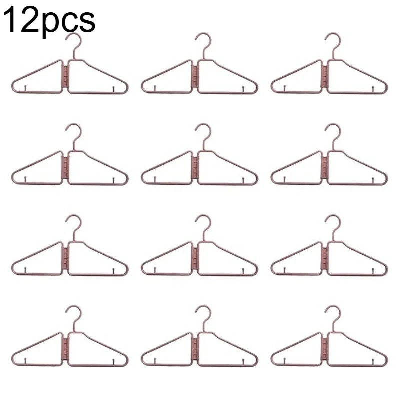 12pcs Foldable Coat Hangers - Portable Travel Hangers, Space-Saving Design,Ideal for Clothes & Coats