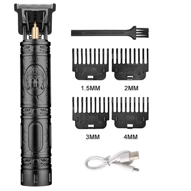 Rechargeable Mens T9 Carving Hair Clipper Vintage Portable USB Cleaning Barber Professional Hair Cutting Machine Beard Trimmer