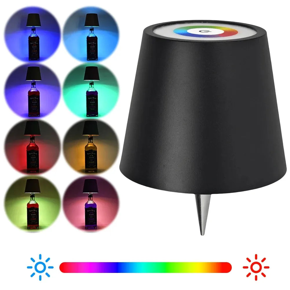 Wireless Table Lamp For Wine Bottles LED Bottle Light For Outdoor Use Touch Control Ideal For Restaurants Bars Festival Party