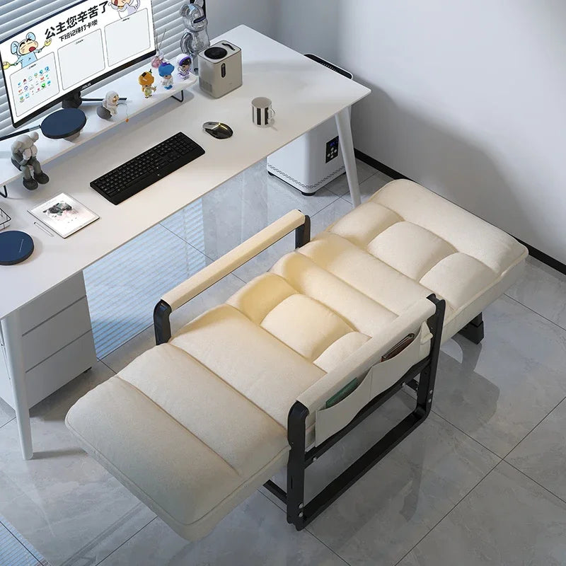 Reclining chair office lunch break folding chair computer chair can sit and lie down dual-purpose lazy sofa chair with backrest