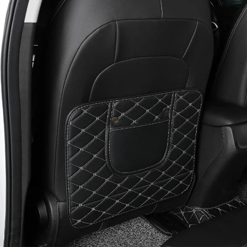 1Pc PU Leather Car Anti-Kick Mats Auto Seat Back Protector Cover For Children Kids Car Back Seat Anti-Dirty Pad Car  Accessories