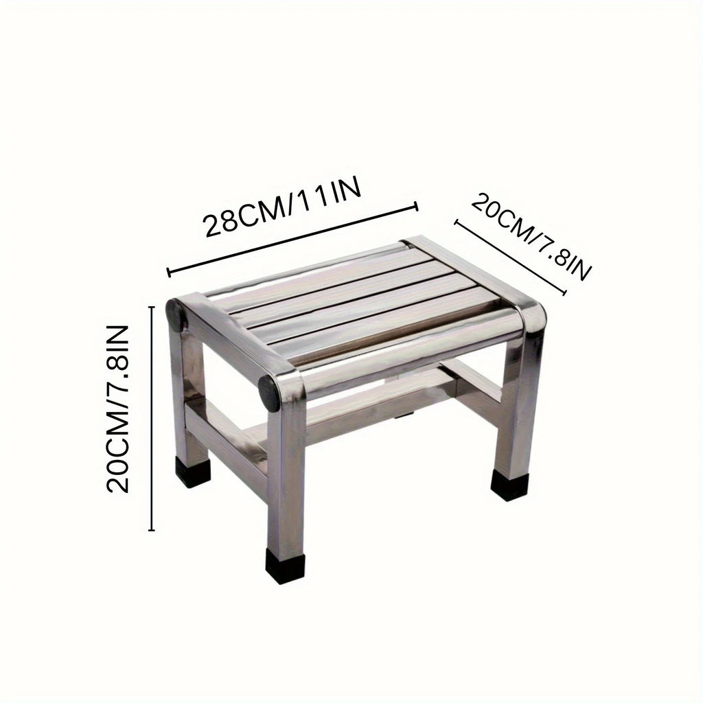 Multi Functional Stainless Steel Stool - Durable Thick & Sturdy Stool, Ideal for Living Room, Bathroom, Kitchen, Corridors