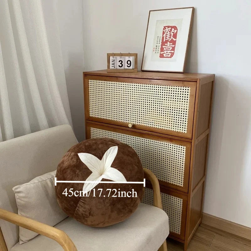 Thickened Cushion with Tomato-Shaped Pillow Vegetable Mushroom Persimmon Round Cushion Pad for Window Seat Pillows for Bedroom