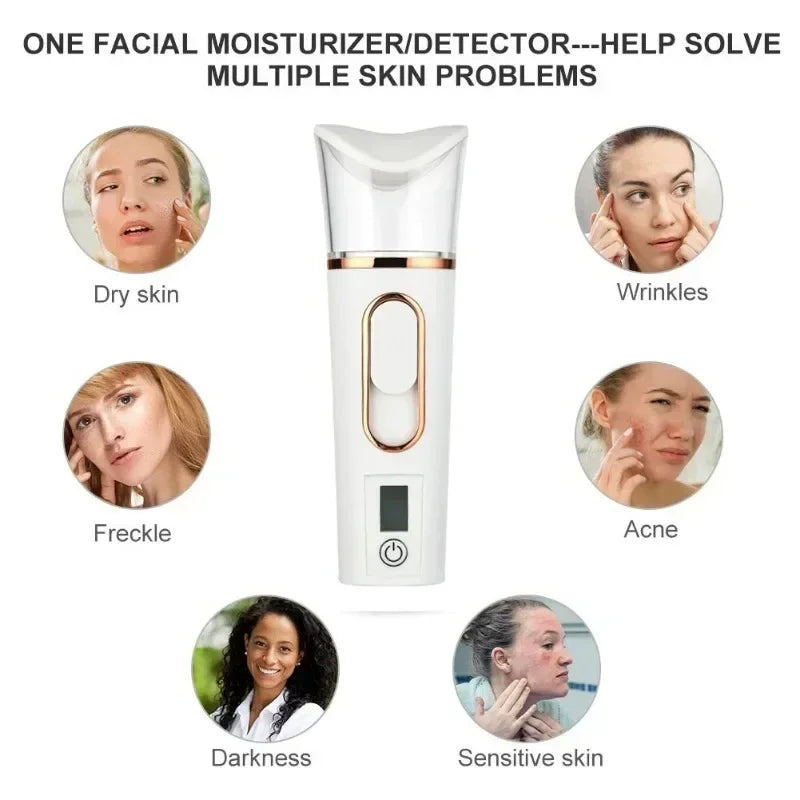 Mist Sprayer Handheld Nano Beauty Instrument Rechargeable Humidifier Nebulizer Portable Hydrating Women Beauty Water Skin Care
