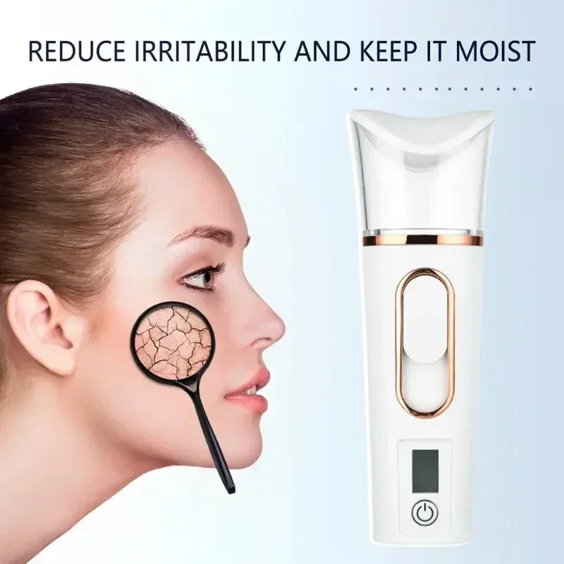 Mist Sprayer Handheld Nano Beauty Instrument Rechargeable Humidifier Nebulizer Portable Hydrating Women Beauty Water Skin Care