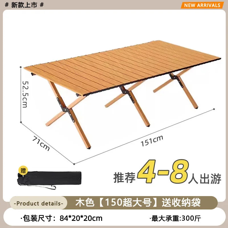 Portable Wooden Picnic Table Lightweight Compact Outdoor Folding Camping Table Camping Picnics Backyard Parties Beach Trips