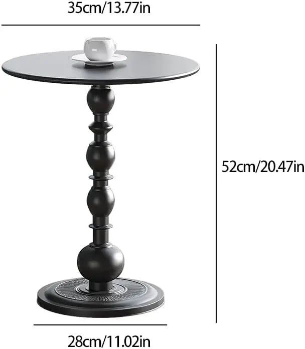 Metal Small Round End Table,Vintage Bedside Drink Table Nightstand Modern Accent Pedestal Tables Coffee Tables for Living Room