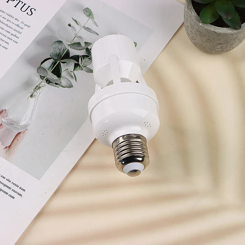 AC85-265V Socket Converter with 360 Degrees PIR Human Induction Motion Sensor LED E27 Lamp Base Intelligent Adjustable Switch