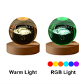 6cm Bedside Lamp Solar Theme Cosmos Series Crystal Ball Night Lights Milky Way Moon Small Ornaments for Desk Creative Gift RGB