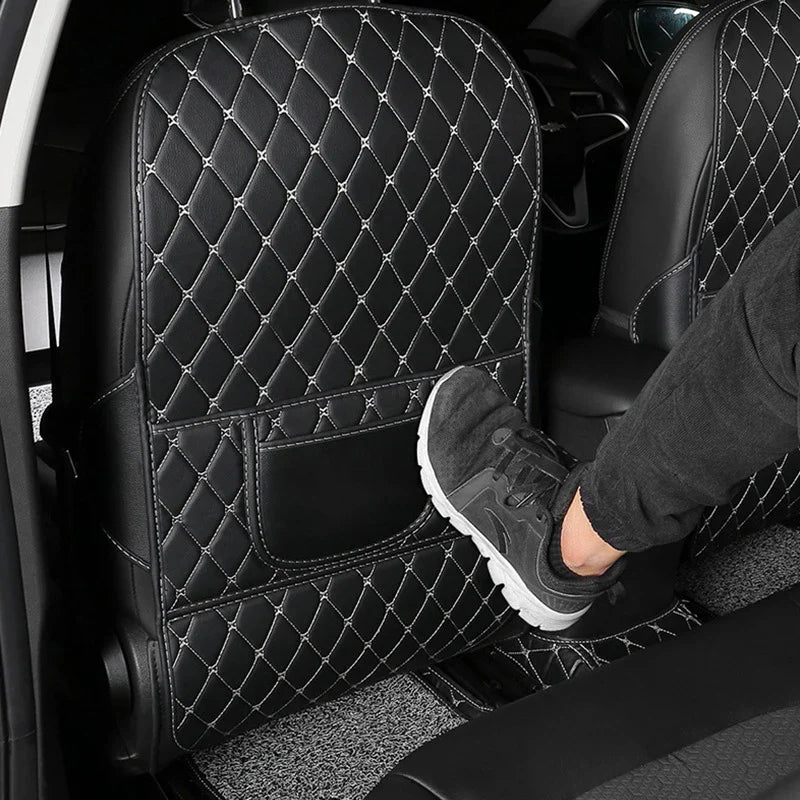 1Pc PU Leather Car Anti-Kick Mats Auto Seat Back Protector Cover For Children Kids Car Back Seat Anti-Dirty Pad Car  Accessories