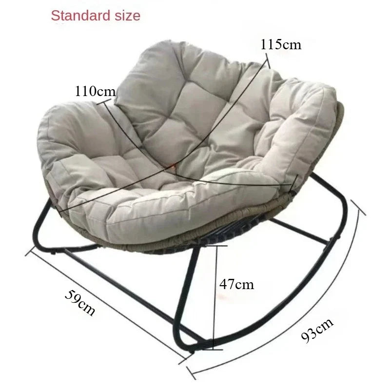 X&D Human Bird Nest Rattan Weaving Rocking Chair Leisure Sofa Home Balcony Single Lazy Sofa Rocking Chair Rattan Chair Can Sleep