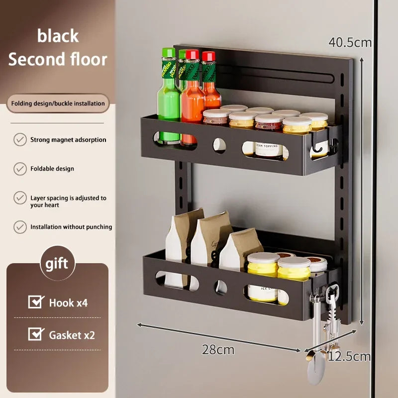 Magnetic Fridge Shelf Kitchen Paper Tube Cling Film Storage Rack Spice Storage Rack Storage Rack On The Side Of The Refrigerator