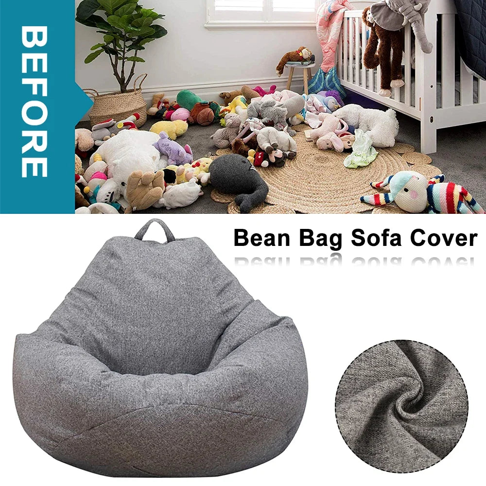 Lazy Sofas Cover Large Bean Bag Cover Without Filler Adults Couch Living Room Bedroom Home Tatami Lounger Comfortable Seat Cover