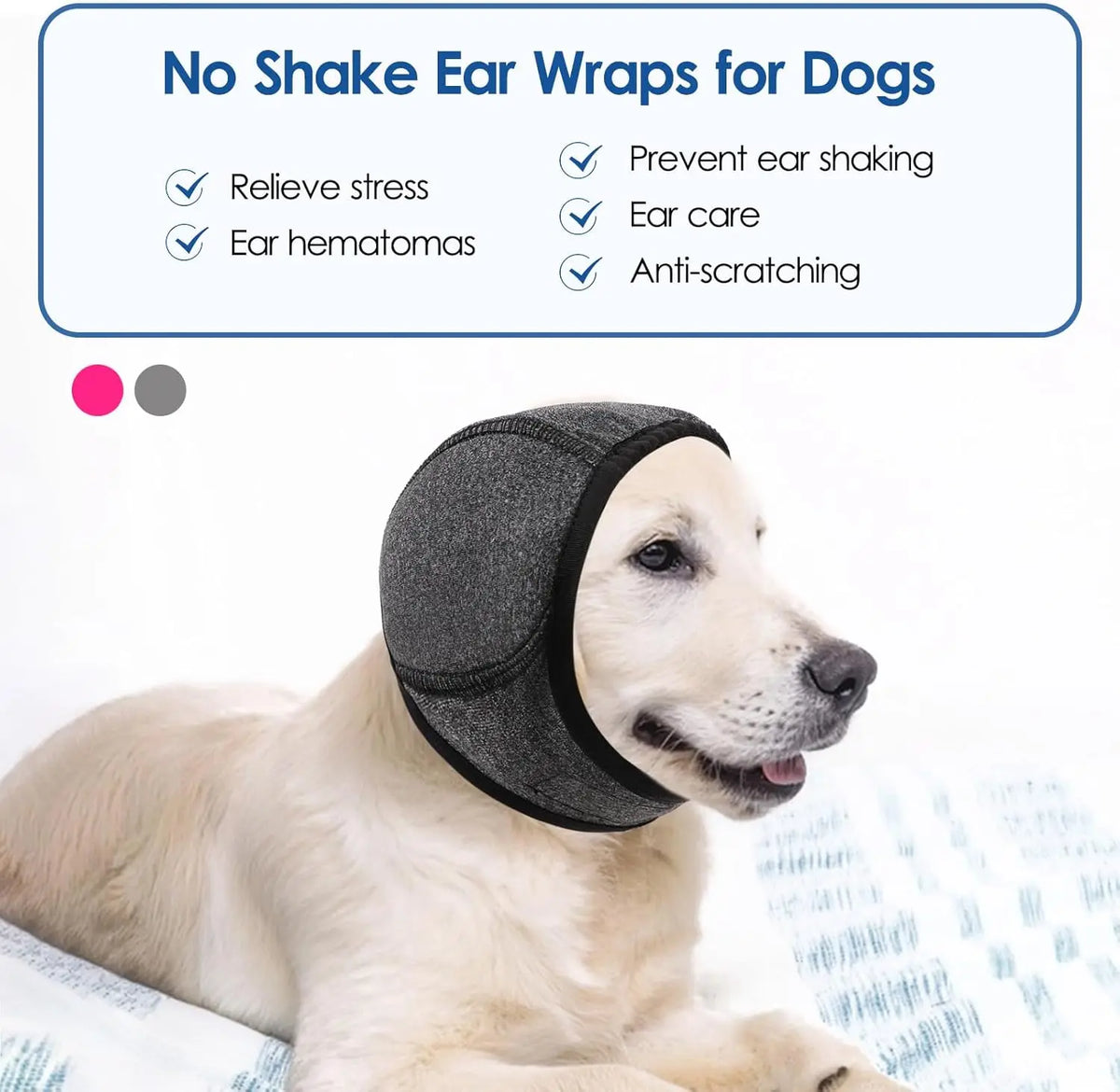 Anti Anxiety Dog Ear Muffs Hood Cover Noise Cancelling for Pets Prevent Head Shake During Grooming Force Dry Bath Trauma Care