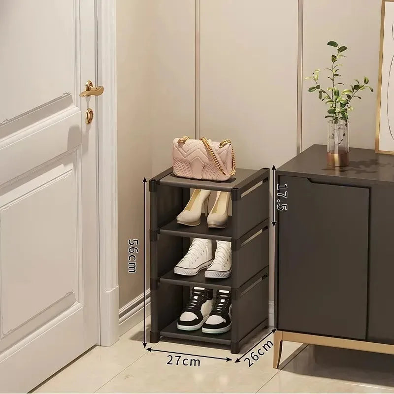 Stackable Shoe Rack Organizer Non-Woven Fabric Space Saving Entryway/Closet/Underbed Storage Home Organization Easy Assembly
