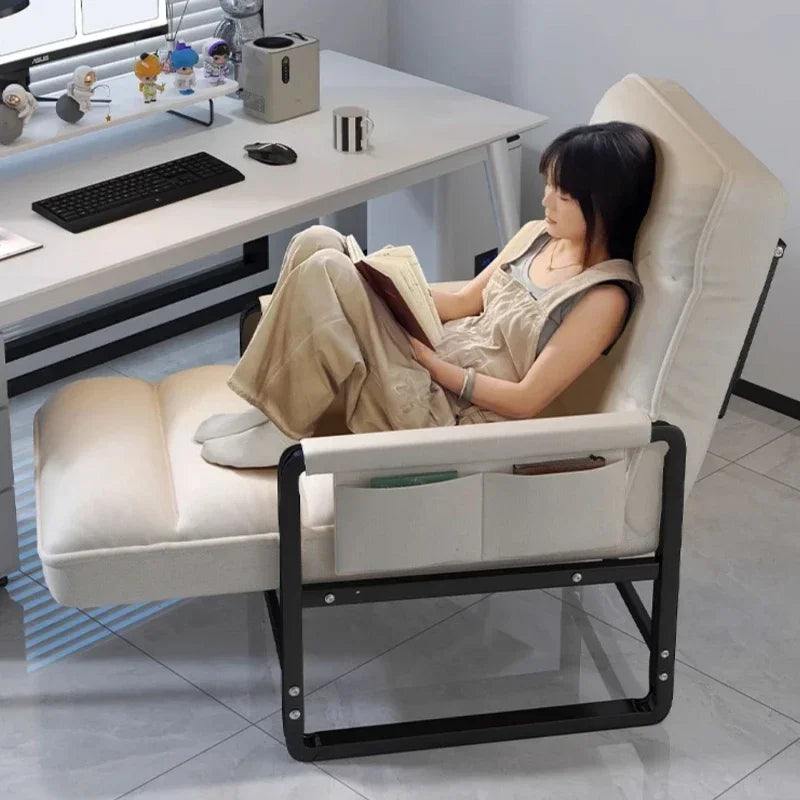 Reclining chair office lunch break folding chair computer chair can sit and lie down dual-purpose lazy sofa chair with backrest