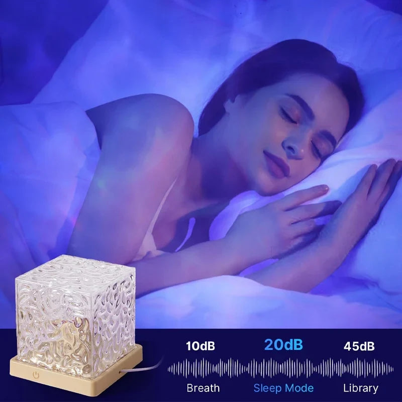 Northern Lights Projector Lamp 16 Colors Ocean Wave Night Light Remote Control Party Atmosphere Light Home Bar Restaurant Gift