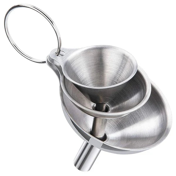 3/5 Pcs Stainless Steel Kitchen Funnels Set Food Grade Metal Funnels for Filling Bottles Small Funnels for Essential Oil Spices