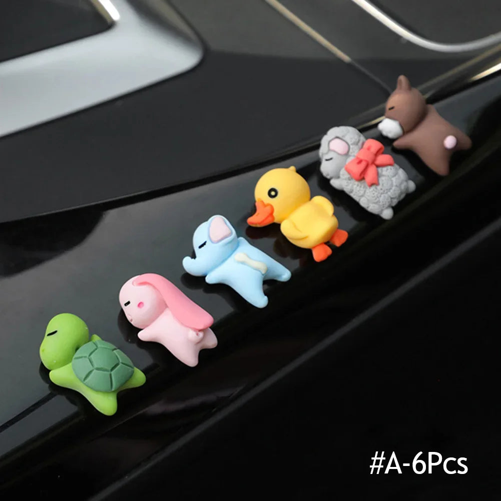 6/1pcs Cute Animal Ornament Car Center Console Display Screen Ornament Car Rearview Mirror Bike Little Turtle Cute Pendant Doll