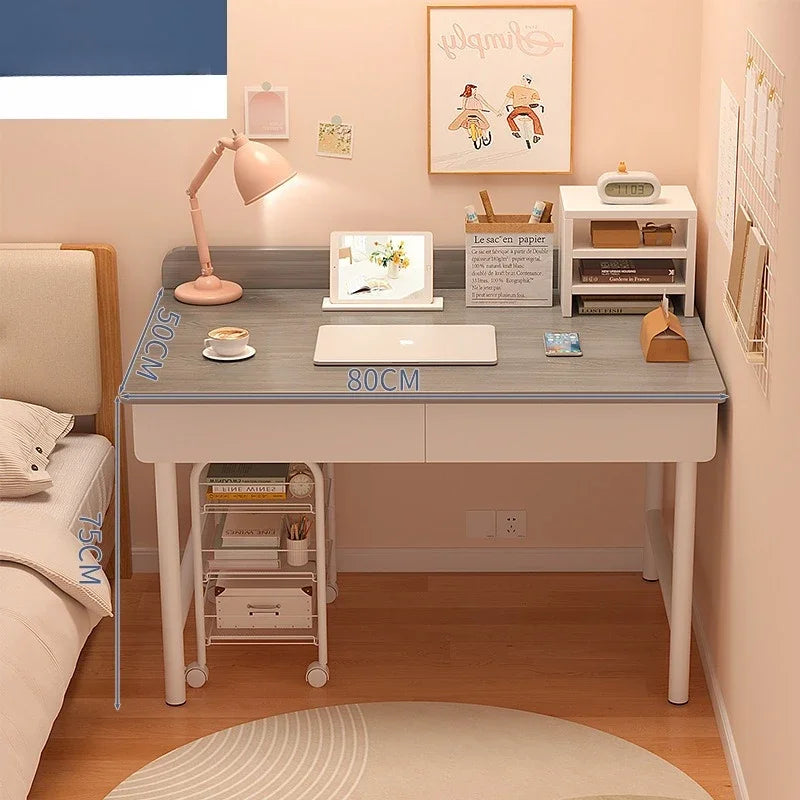 Modern Compact Computer Desk Small Study Desk Student Home Office Bedroom Makeup Desk Storage Drawer Space Saving Easy Assembly