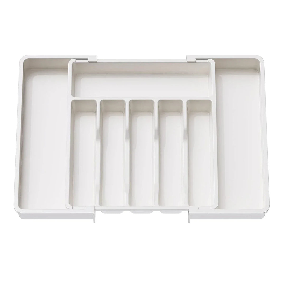 New Adjustable Cutlery Organizer - Upgraded Plastic Storage Tray with Dividers, Ideal for Organizing Spoons and Knife Drawers.