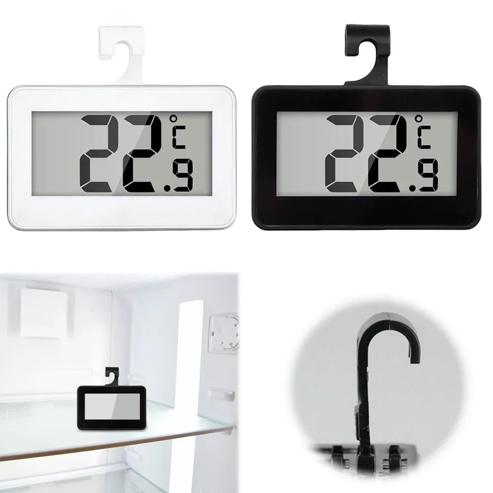 Mini Refrigerator Fridge Thermometer Waterproof Digital Freezer Thermometer with Hook Digital Refrigerator Thermometer for Home
