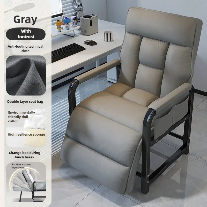 Reclining chair office lunch break folding chair computer chair can sit and lie down dual-purpose lazy sofa chair with backrest