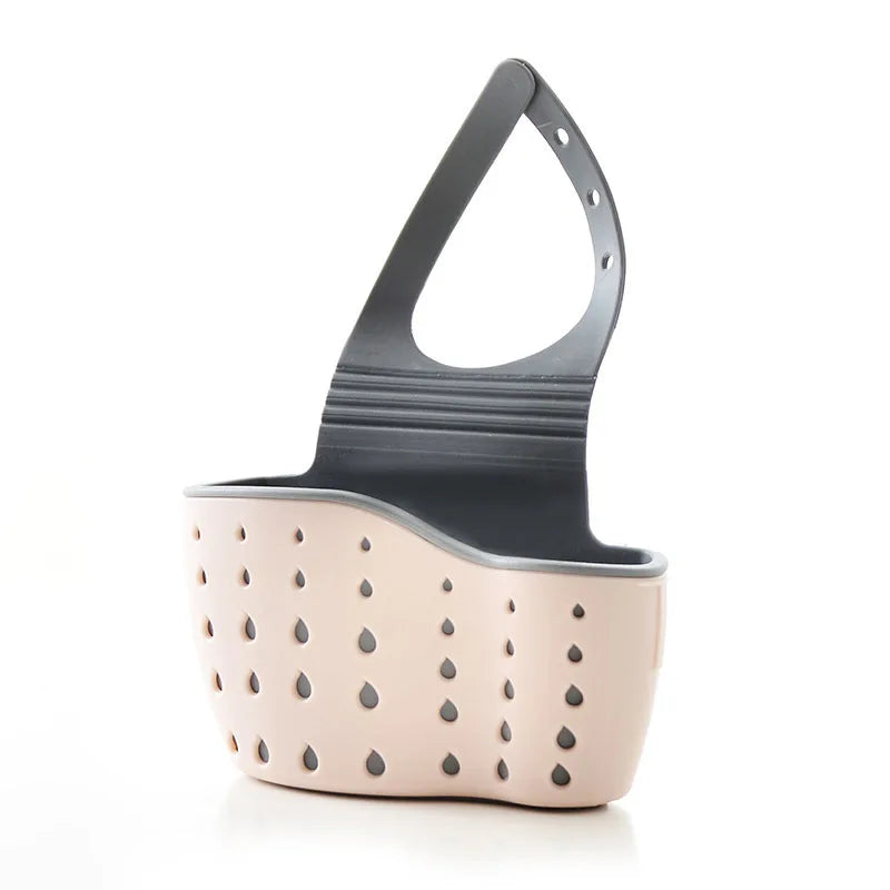 1-4PCS Household Adjustable Button Type Sink Drain Hanging Bag Kitchen Storage Shelf Faucet Sponge Twolayer Drain Hanging Basket