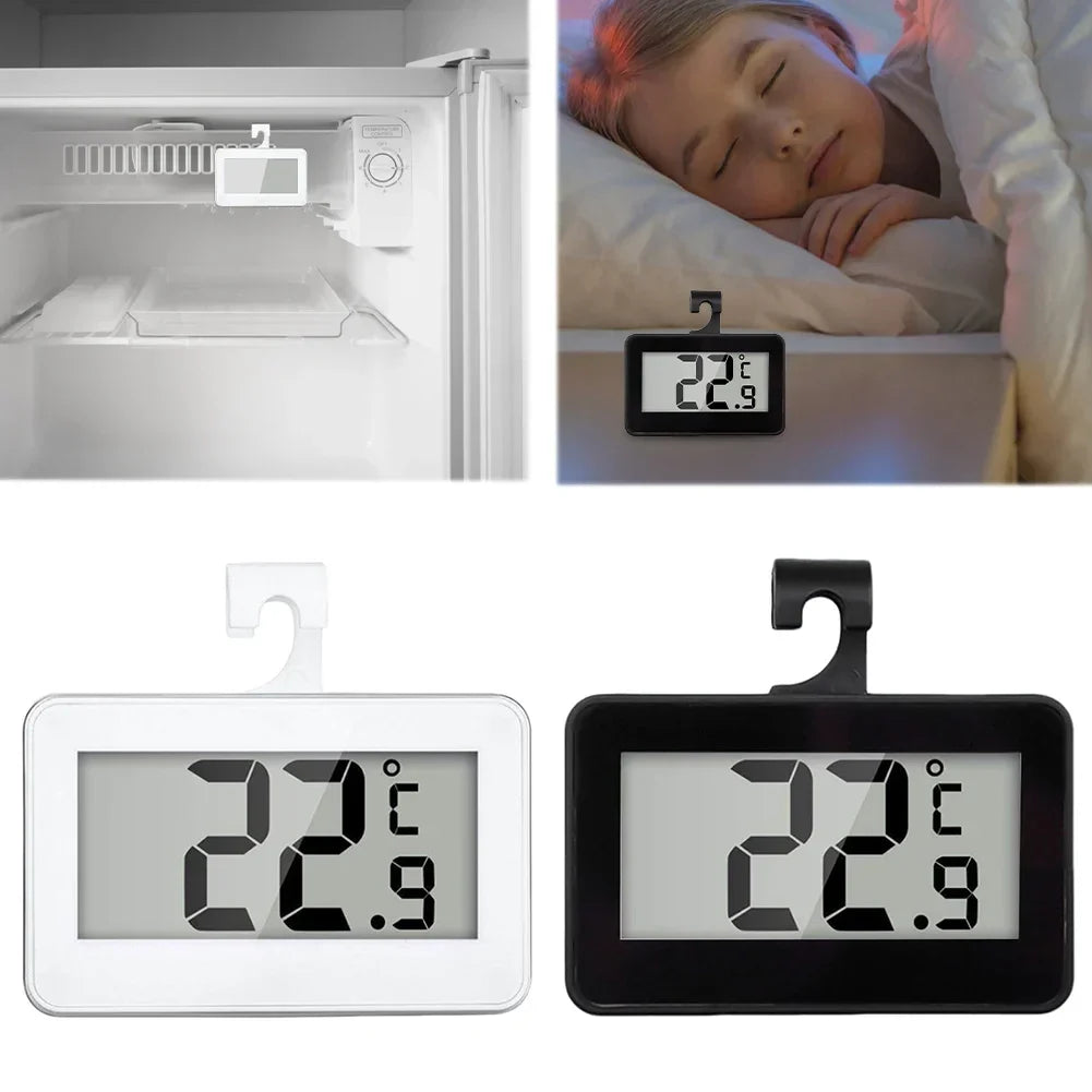 Mini Refrigerator Fridge Thermometer Waterproof Digital Freezer Thermometer with Hook Digital Refrigerator Thermometer for Home