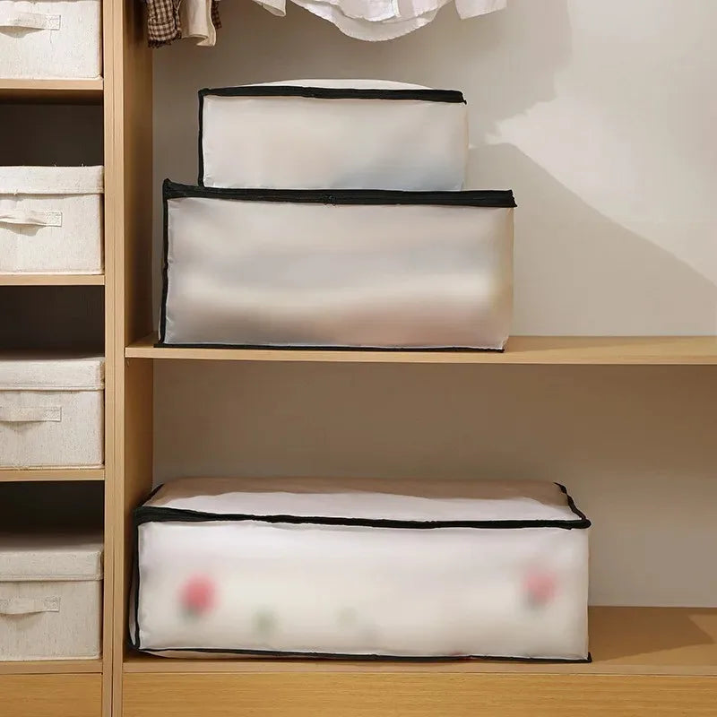 Underbed Storage Bag Foldable Quilt Bag Wardrobe Clothes Storage Box Dustproof Organizer Large Capacity Quilt Storage Bag