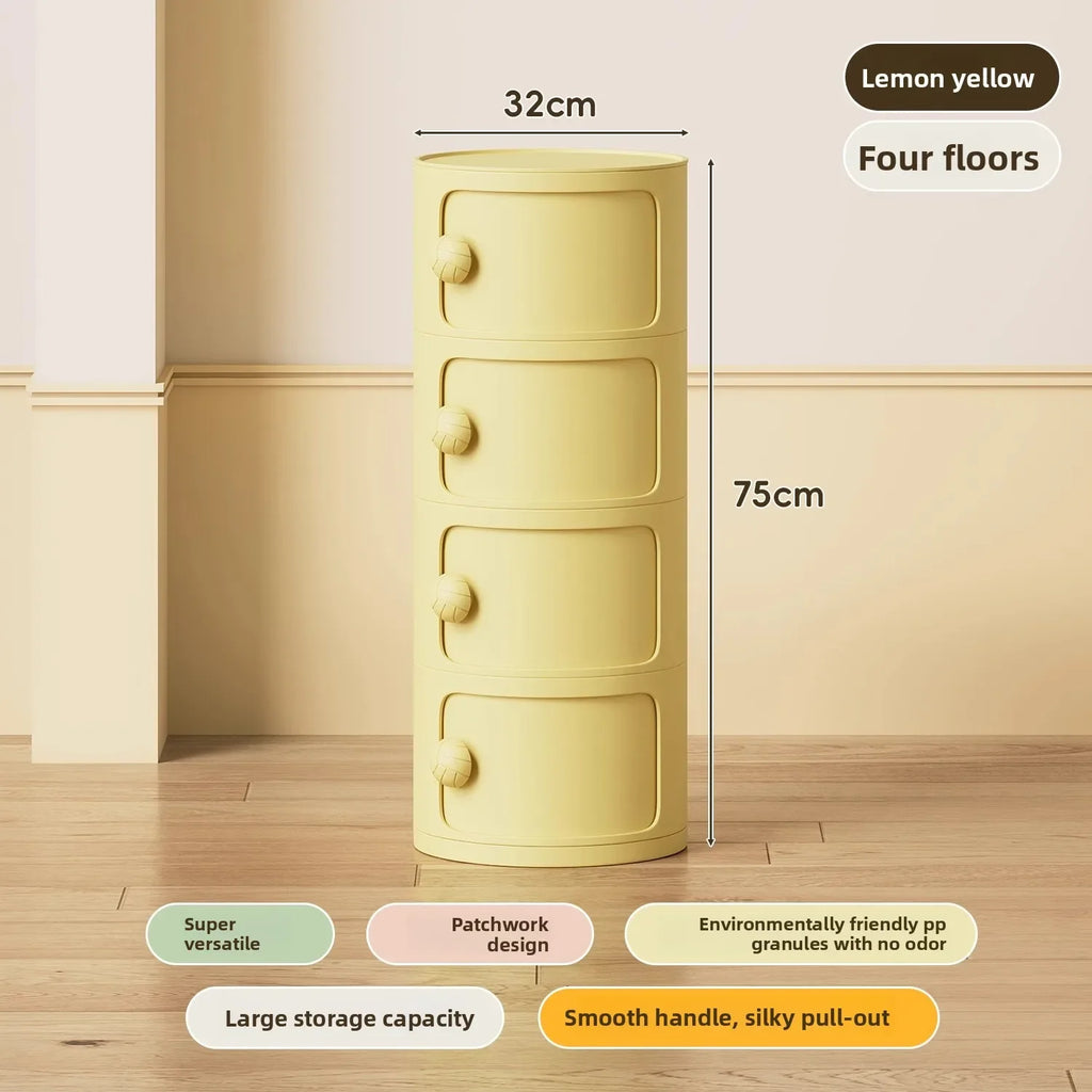 Bedside table Cream wind multi-layer cylindrical bedroom locker Ornament storage cabinet