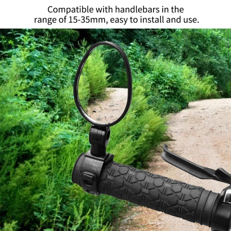 2pcs Adjustable Rotate Bicycle Auxiliary Rearview Mirror Handlebar Mount Wide-Angle Convex Cycling Rear View Mirrors Accessories