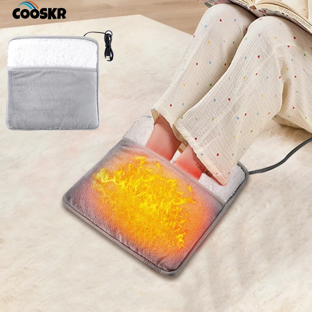 Foot Warmer USB Constant Temperature Foot Heating Pad for Home Bedroom Electric Foot Heater Soft Plush Winter Foot Warmer Mat