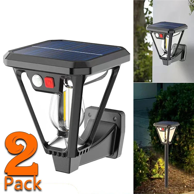 2IN1 Outdoor Solar Camping Wall Lamps Lawn Lamps Floor Lamp LED Induction Lamps Garden Landscape Lamps Decorative Tungsten Lamp