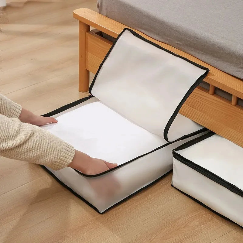 Underbed Storage Bag Foldable Quilt Bag Wardrobe Clothes Storage Box Dustproof Organizer Large Capacity Quilt Storage Bag