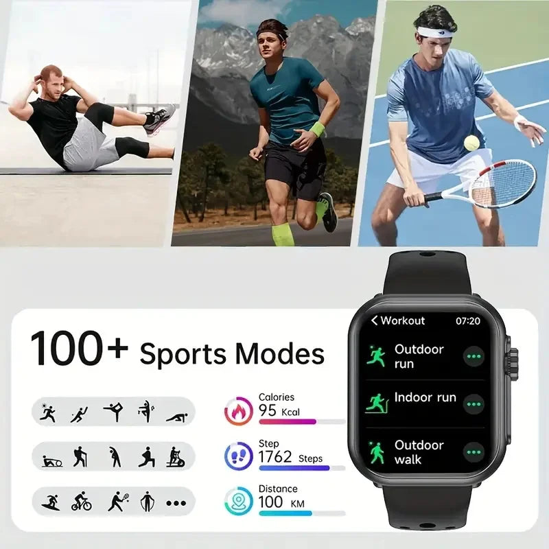 2025 New For Xiaomi Smart Watch Men Women 1.85-Inch HD AMOLED Full Touch Screen IP68 Waterproof Bluetooth Call SmartWatch Man